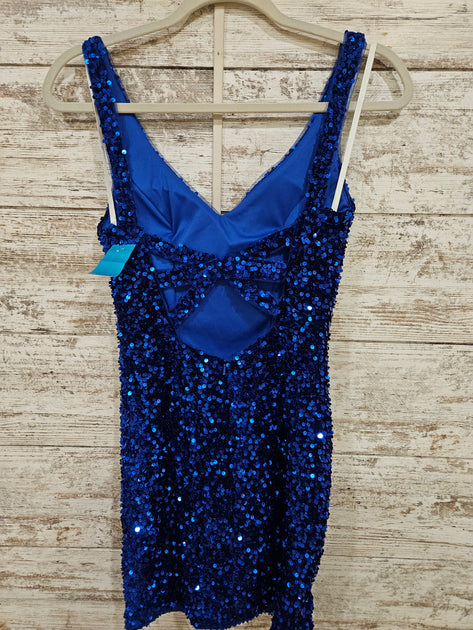 ROYAL BLUE SPARKLY SHORT DRESS – Savvy Seconds Boutique