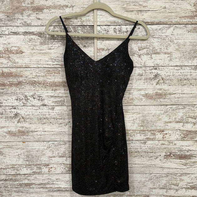 BLACK SPARKLY SHORT DRESS – Savvy Seconds Boutique