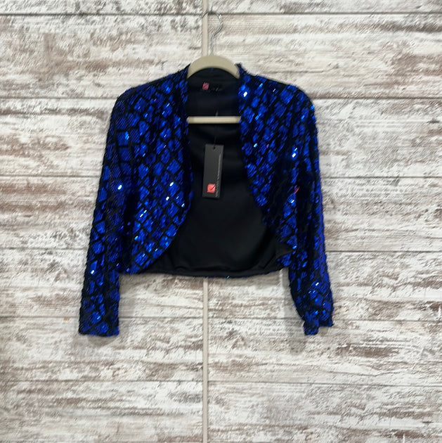 ROYAL BLUE SEQUIN SHRUG (NEW) – Savvy Seconds Boutique