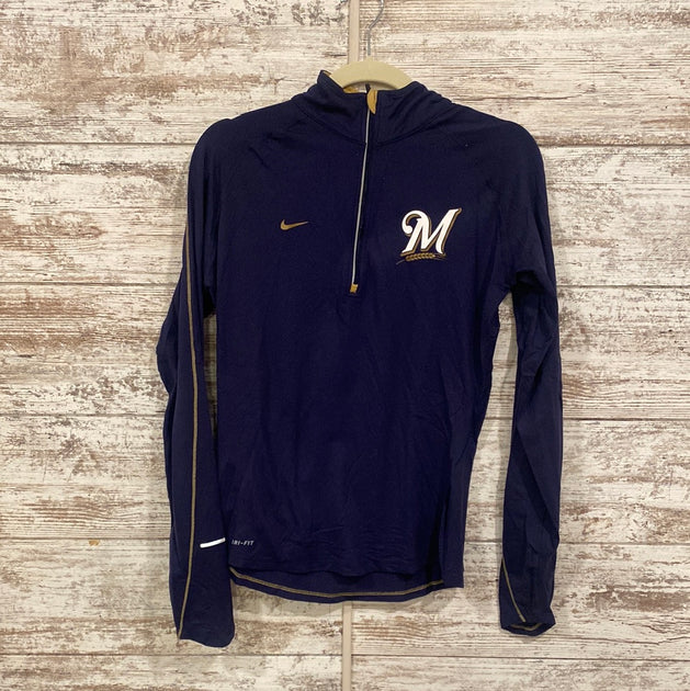 NAVY/GOLD BREWERS QUARTER ZIP Savvy Seconds Boutique