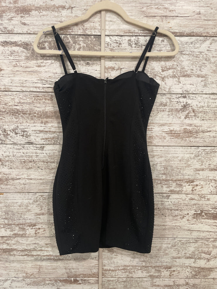 BLACK SPARKLY SHORT DRESS