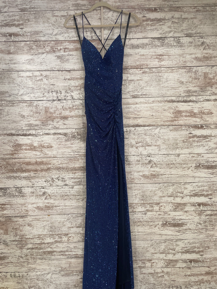 NAVY SPARKLY LONG DRESS (NEW)