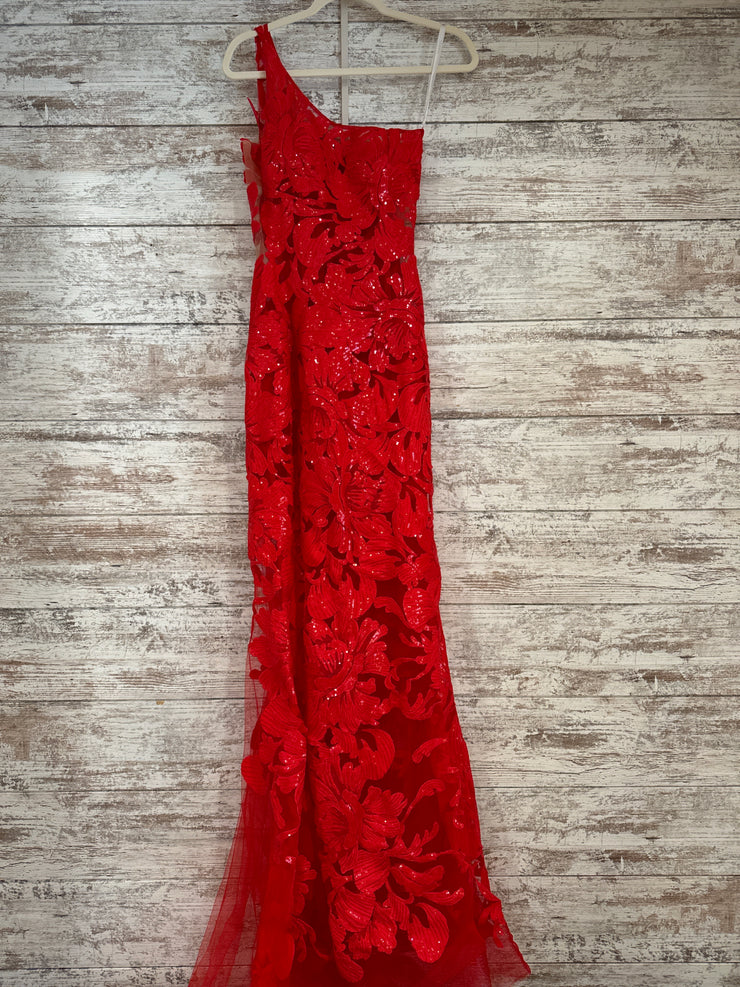 RED FLORAL LONG DRESS (NEW)