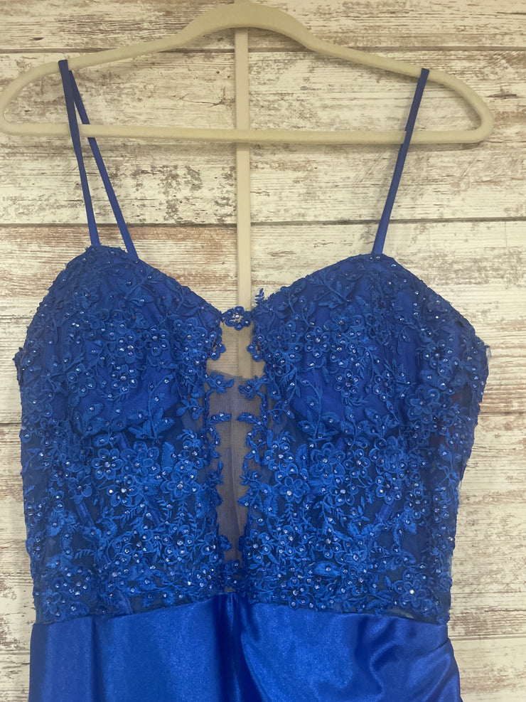 ROYAL BLUE LONG EVENING GOWN