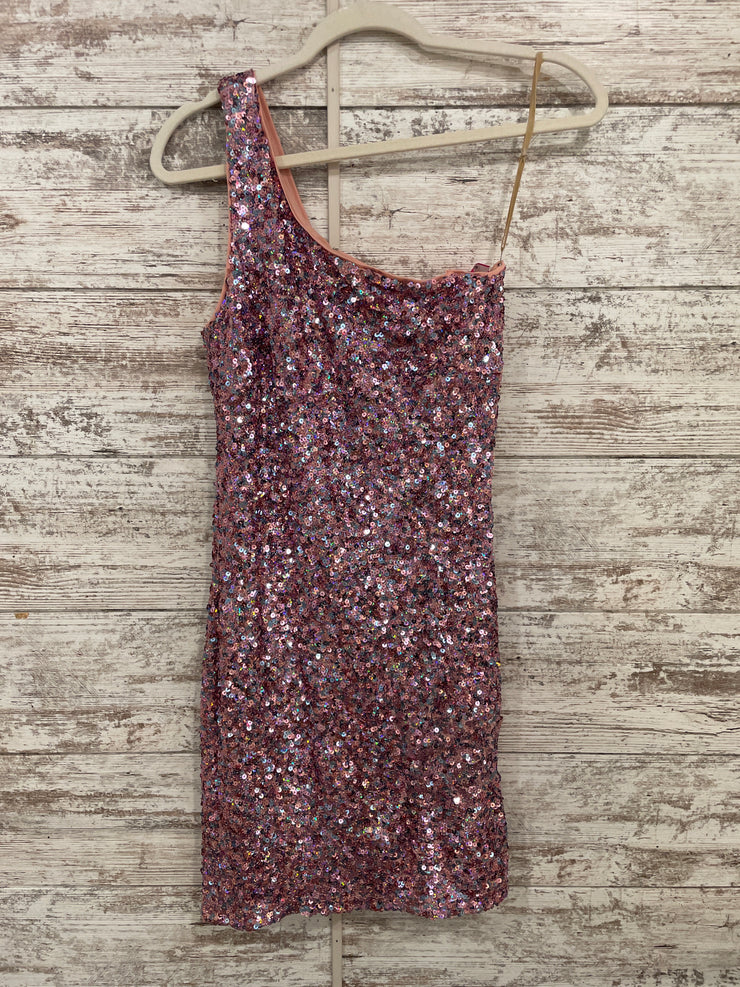 PINK SEQUIN SHORT DRESS