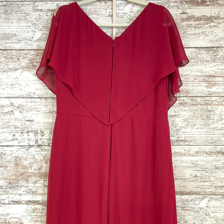 BURGUNDY LONG EVENING GOWN