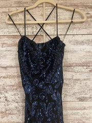 BLACK/BLUE SPARKLY LONG DRESS