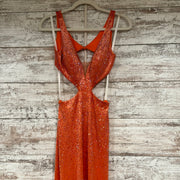 ORANGE SPARKLY LONG DRESS