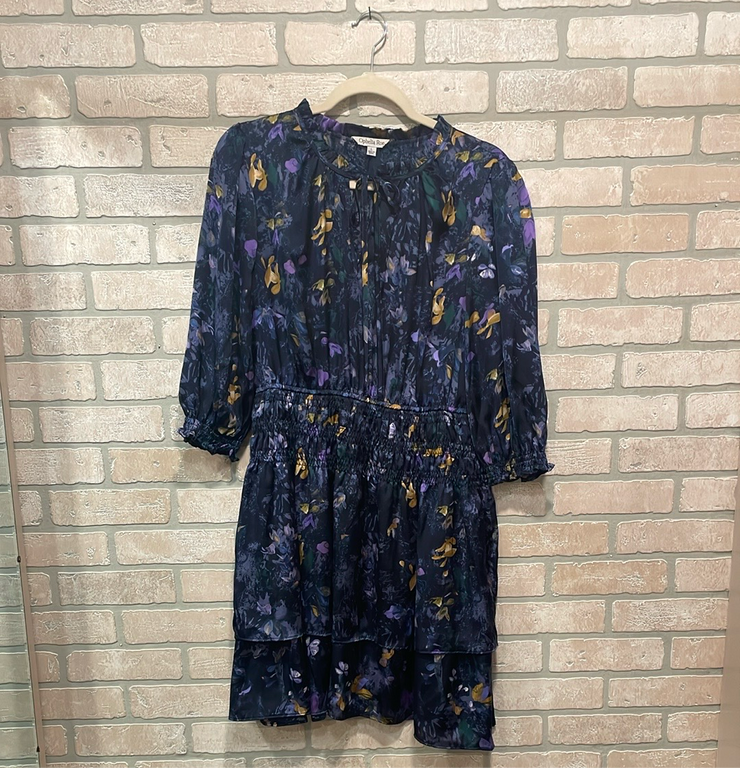 NAVY FLORAL SHORT DRESS $59