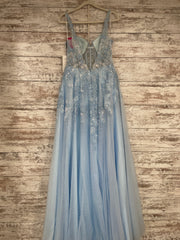 BLUE/FLORAL A LINE GOWN (NEW)