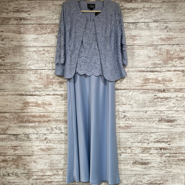 BLUE LACE 2 PC. LONG DRESS SET