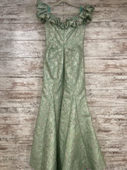 GREEN/FLORAL LONG DRES-NEW$790