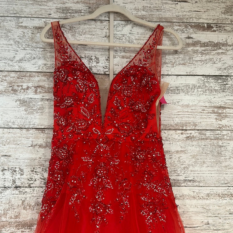 RED A LINE GOWN