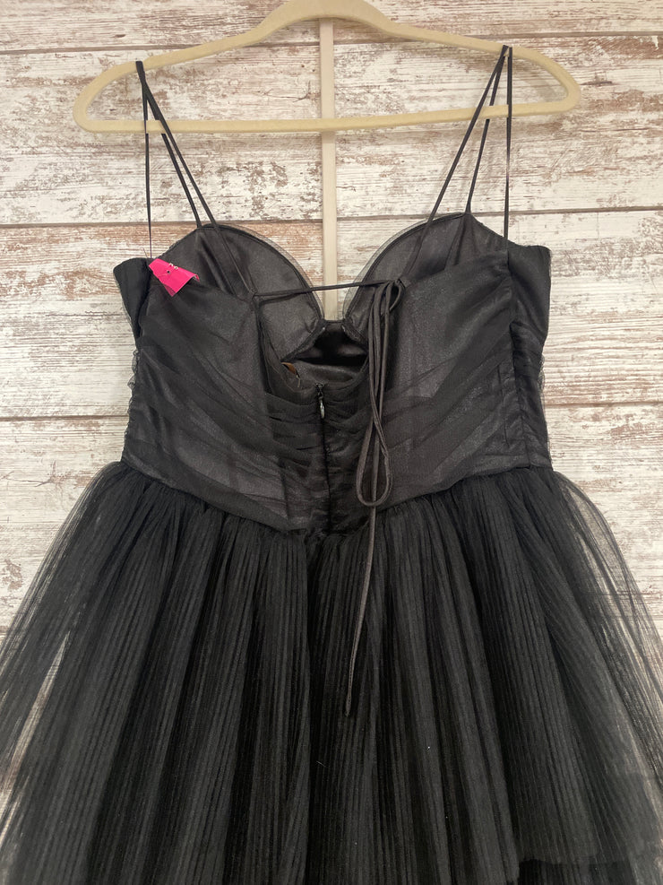BLACK LAYERED A LINE GOWN