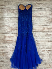 ROYAL BLUE/FLORAL MERMAID GOWN