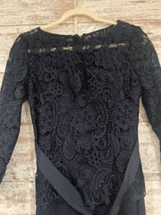 NAVY LACE TOP LONG DRESS
