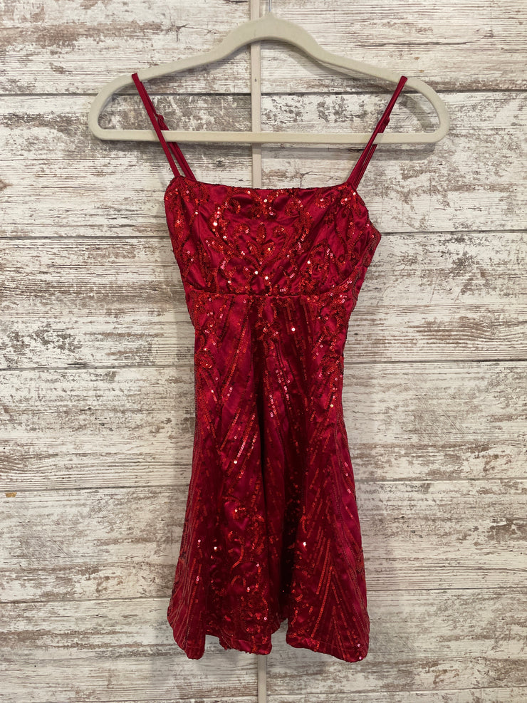 RED SPARKLY SHORT DRESS