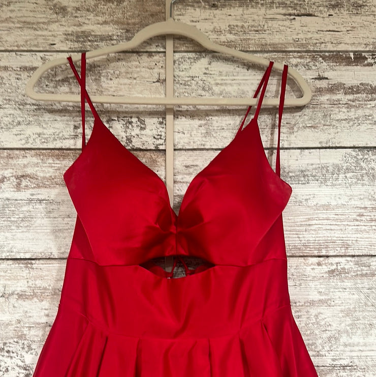 RED A LINE GOWN