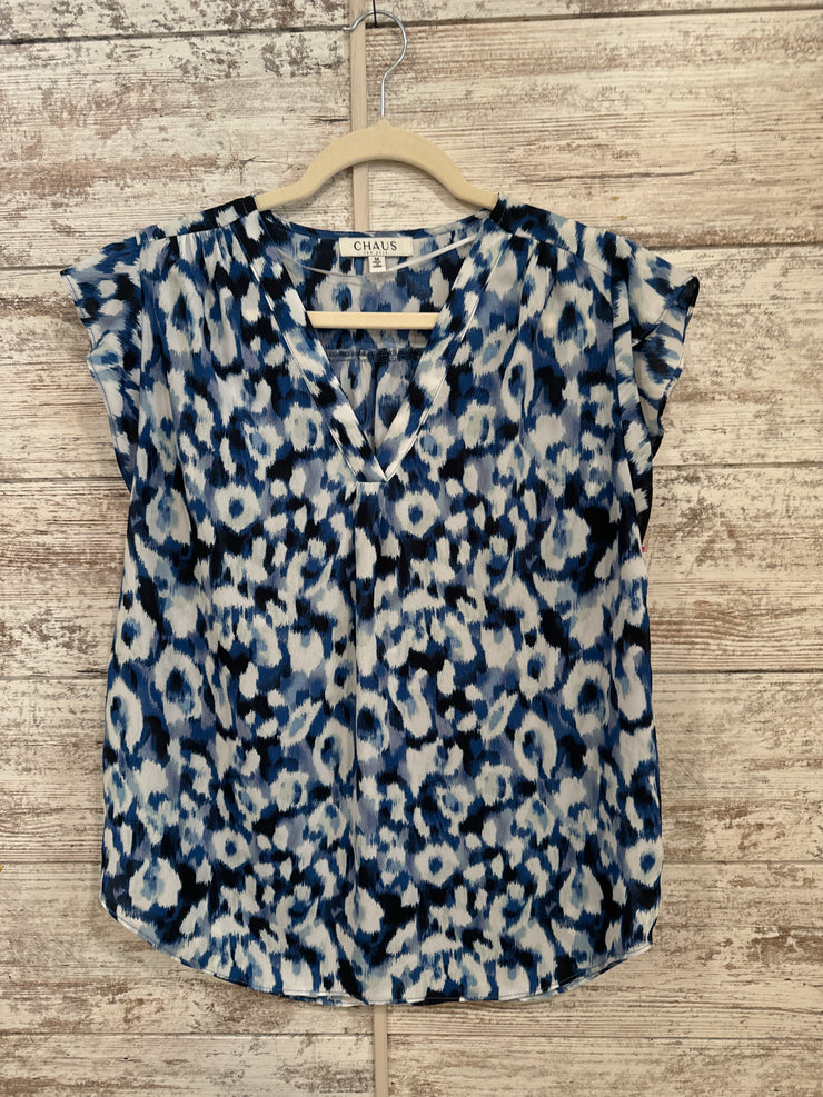 BLUE/WHITE SHORT SLEEVE TOP