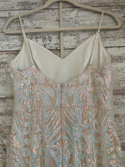 IVORY/PINK SPARKLY LONG DRESS