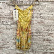 YELLOW BEADED SHORT DRESS-NEW