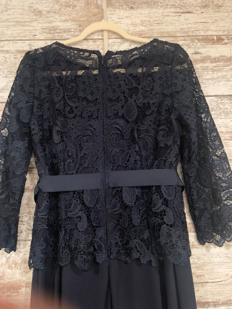 NAVY LACE TOP LONG DRESS