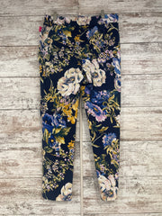 NAVY/FLORAL STRETCH PANTS $99