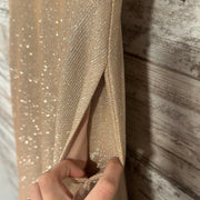 GOLD SPARKLY A LINE GOWN