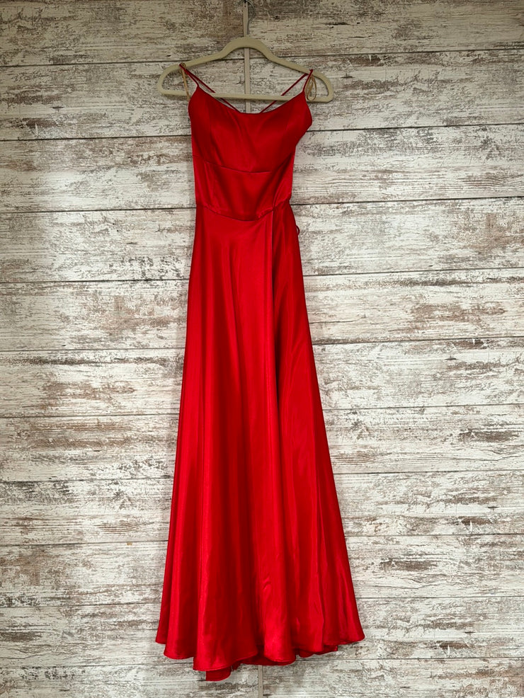 RED A LINE GOWN