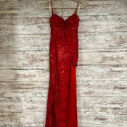 RED SPARKLY LONG EVENING GOWN
