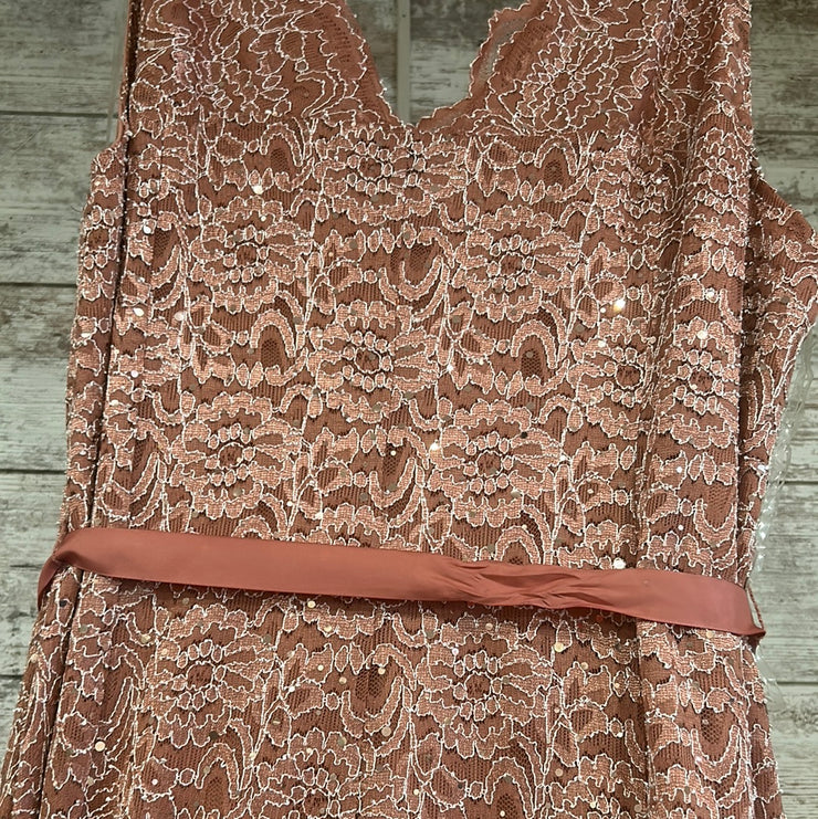PINK LACE LONG DRESS (NEW)