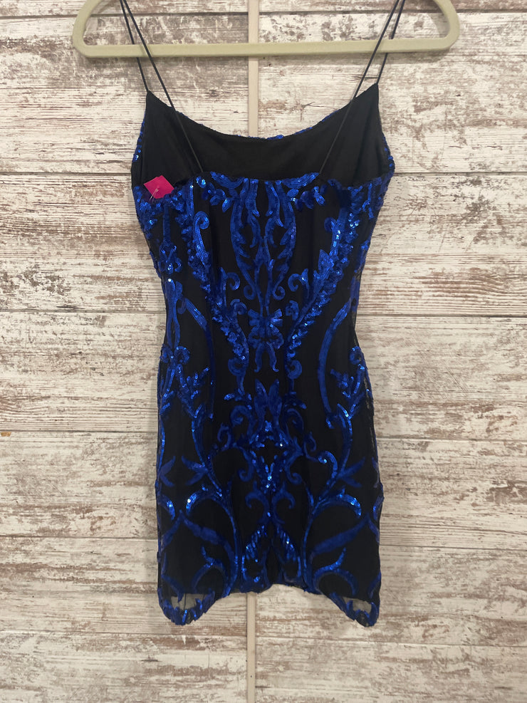 ROYAL BLUE/BLACK SHORT DRESS