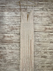 WHITE BEADED LONG DRESS (NEW)