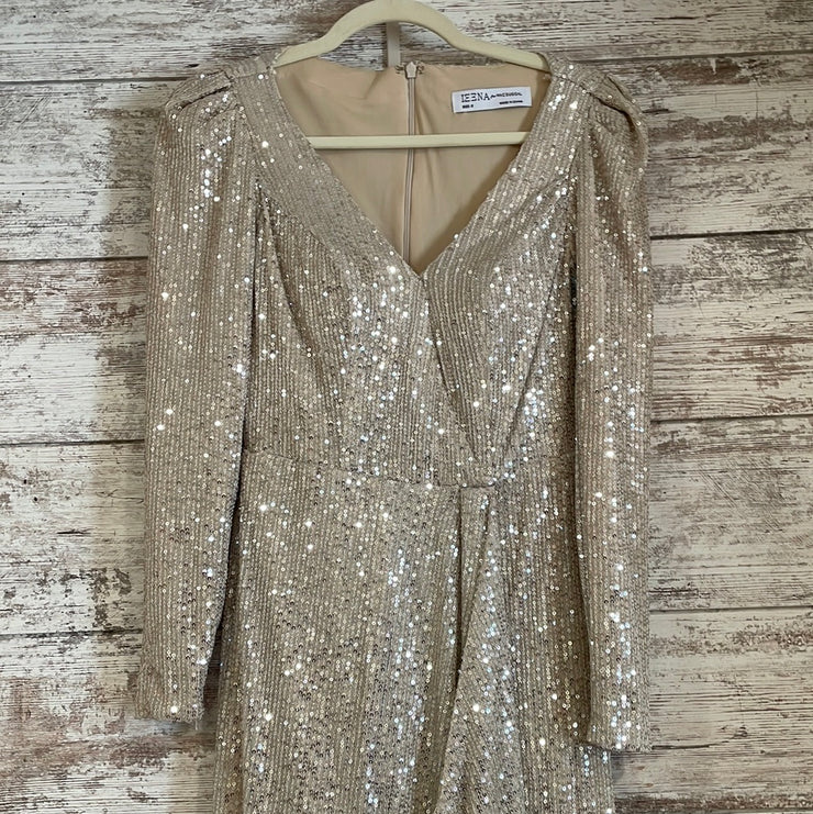 GOLD LONG SLEEVE LONG DRESS