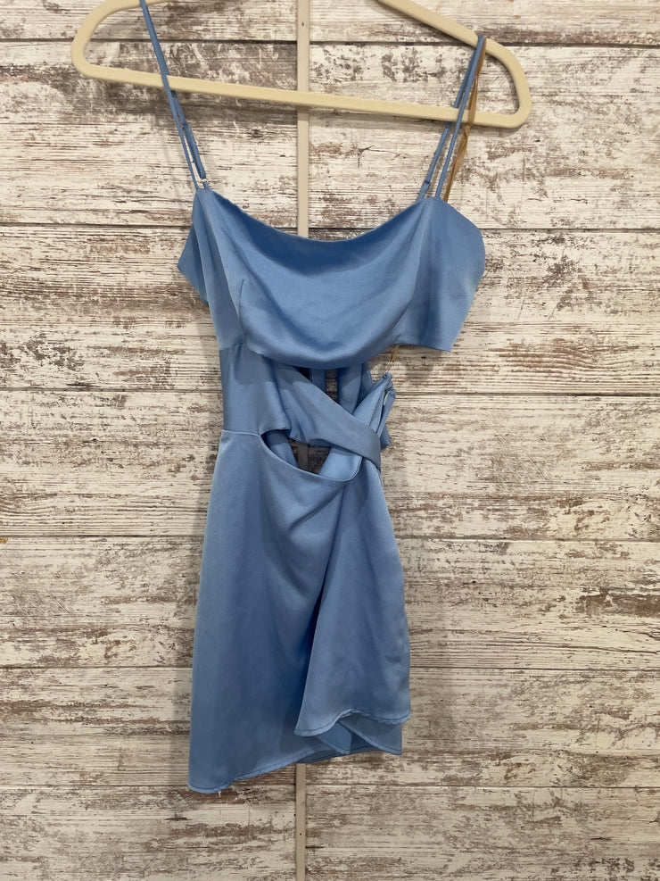 BLUE SHORT DRESS W/CUTOUTS