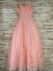PINK SPARKLY A LINE GOWN