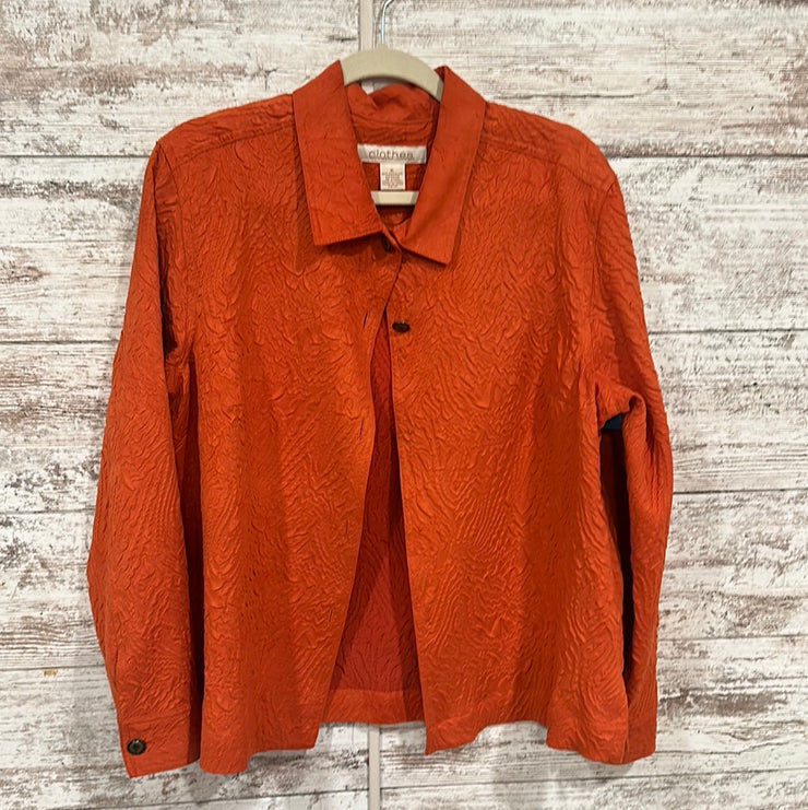 ORANGE BUTTON UP JACKET