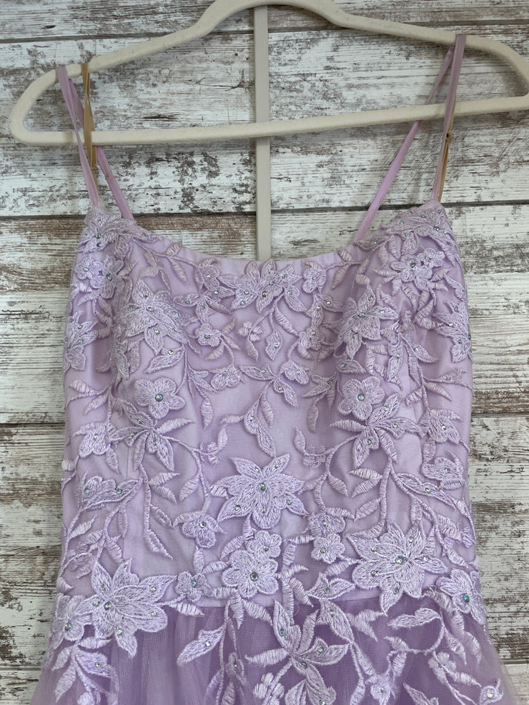 LAVENDER/FLORAL A LINE GOWN