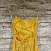 YELLOW SPARKLY LONG DRESS
