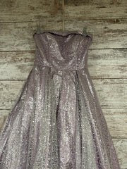 LAVENDER SPARKLY A LINE GOWN
