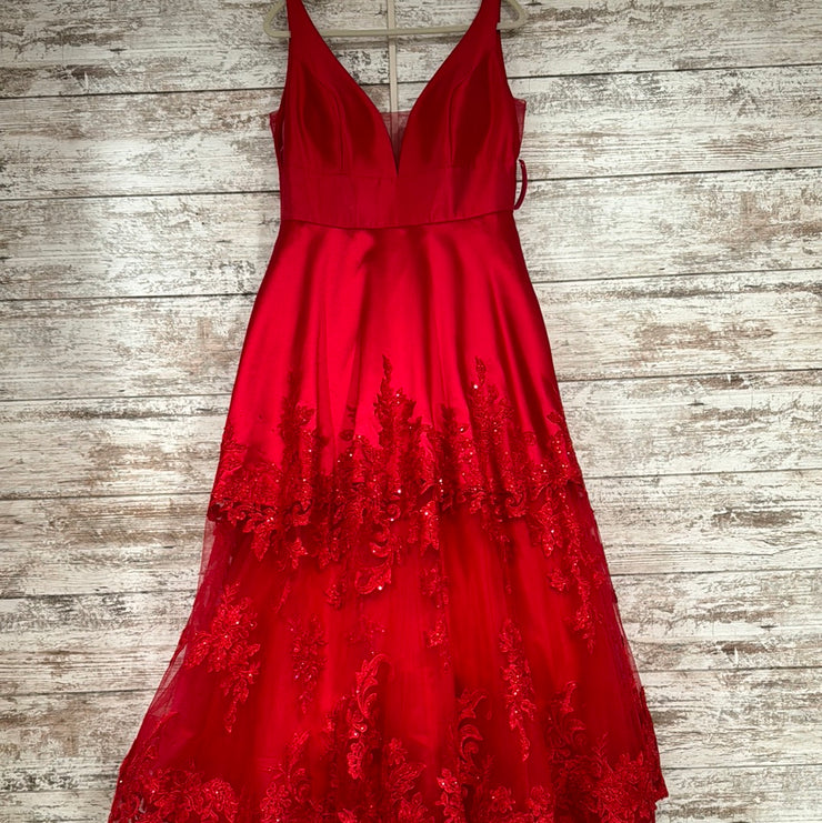 RED A LINE GOWN