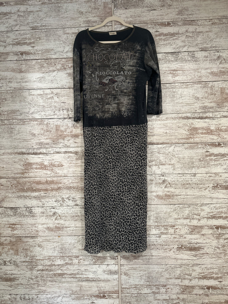 BLACK/ANIMAL PRINT CUSTOM DRES