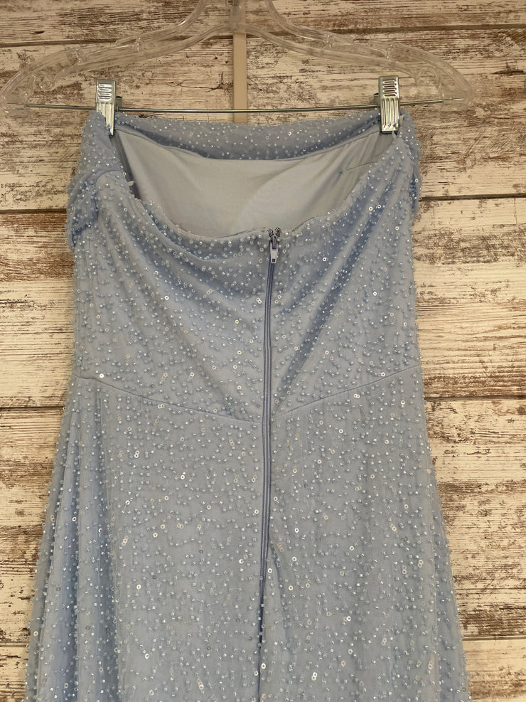 BLUE BEADED LONG DRESS