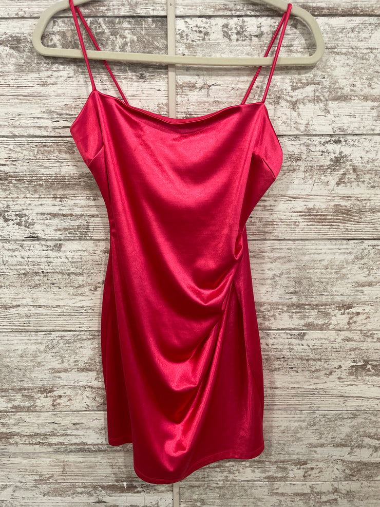 PINK SATIN SHORT DRESS