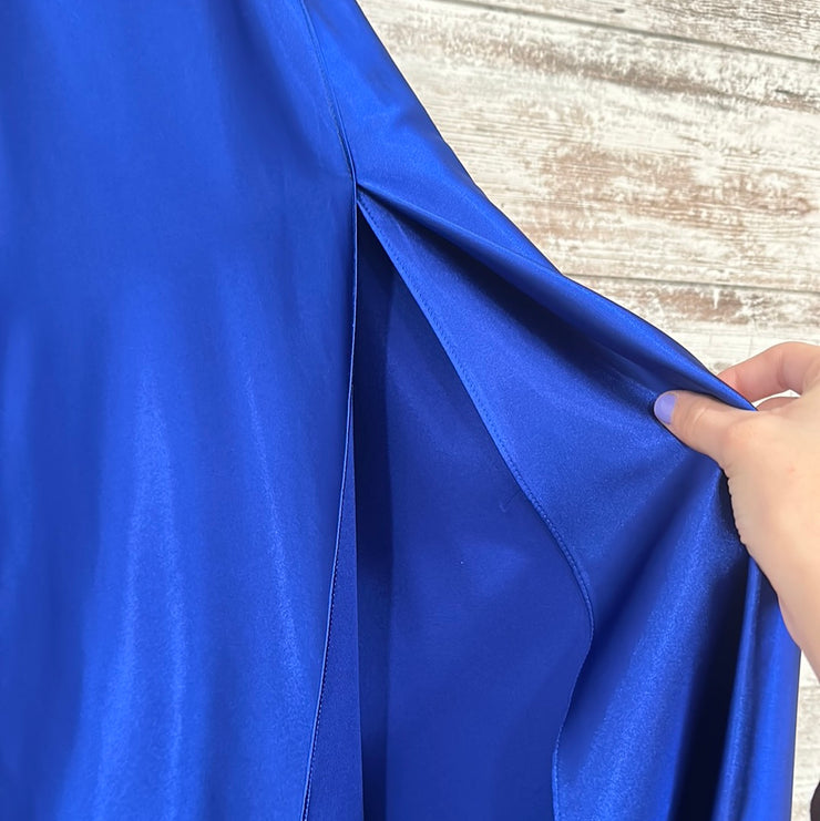 ROYAL BLUE A LINE GOWN