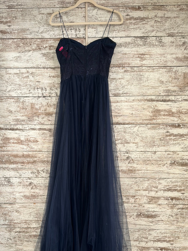 NAVY A LINE GOWN