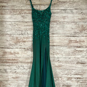GREEN LONG EVENING GOWN