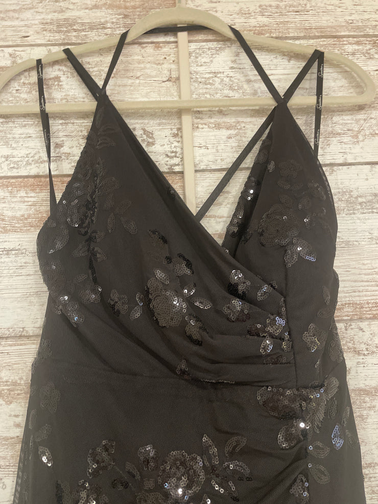 BLACK SPARKLY LONG DRESS