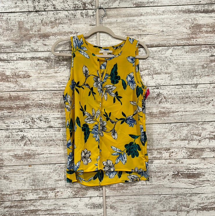YELLOW FLORAL SLEEVELESS TOP