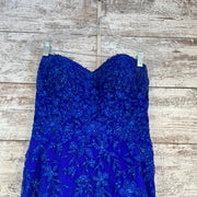 ROYAL BLUE/FLORAL MERMAID GOWN